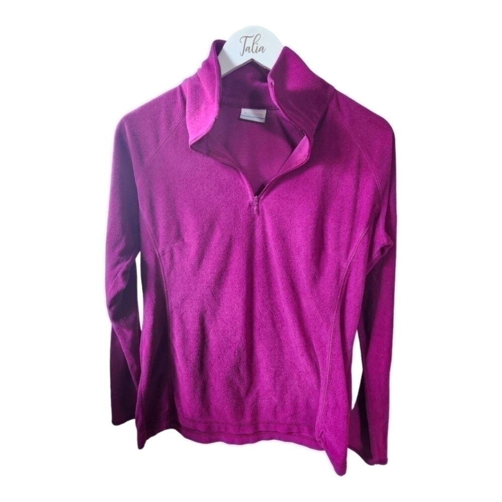 Columbia Pullover Womans 1/4 Zip Long Sleeve Shirt Burgundy Fleece
